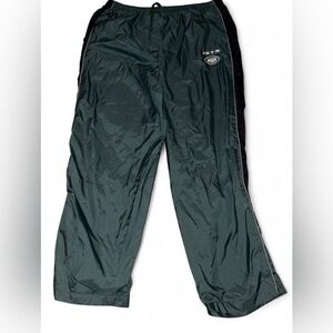 VTG NFL New York Jets Game Day Nylon Crinkle Pants ForestGreen and Black